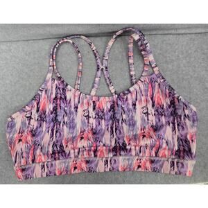 Gaiam Pink Purple Feathers Sports Bra Size Large